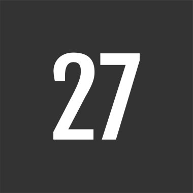 Number 27 icon. flat vector illustration