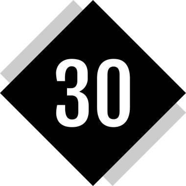 30 numaralı simge vektör illüstrasyonu