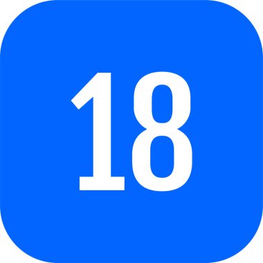 Number 18 icon. flat vector illustration