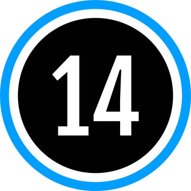 number 14 icon. flat vector illustration