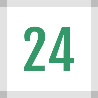 Number 24 icon. flat vector illustration