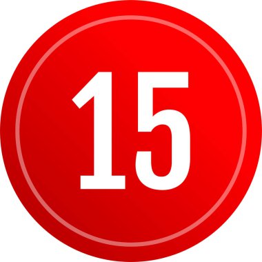 Number 15 icon. flat vector illustration
