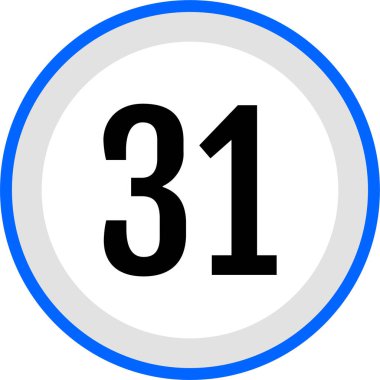 number 31, simple vector illustration 