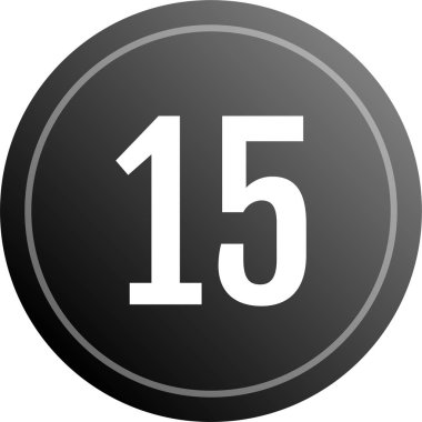 Number 15 icon. flat vector illustration