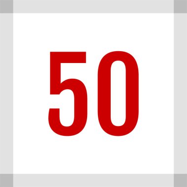 number 50 icon. flat vector illustration