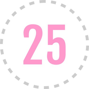 25 numaralı simge, vektör illüstrasyonu