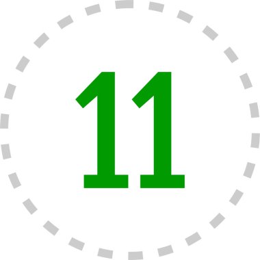 Number 11 icon. flat vector illustration