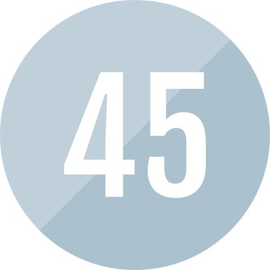 number 45 icon. flat vector illustration            