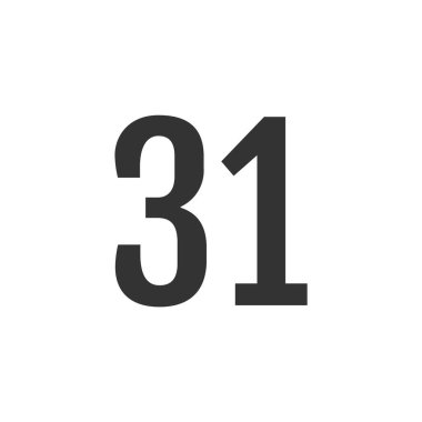 number 31, simple vector illustration 