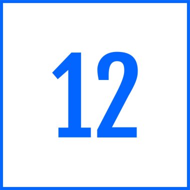 Number 12 icon. flat vector illustration
