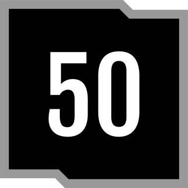 number 50 icon. flat vector illustration