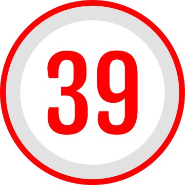 39 numaralı logo, vektör illüstrasyonu 