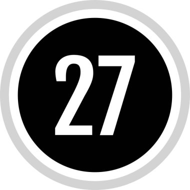 27 numaralı simge vektör illüstrasyonu