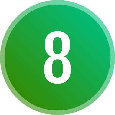 Yuvarlak web simgesi, 8 rakamlı düğme, basit sekiz numara