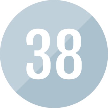 number 38 icon. flat vector illustration            