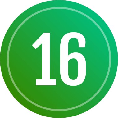 16 numaralı simge vektör illüstrasyonu