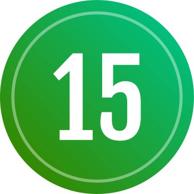 Number 15 icon. flat vector illustration