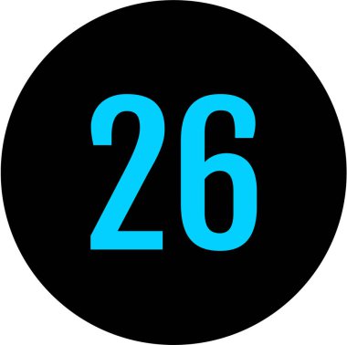number 26 icon. flat vector illustration            
