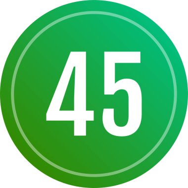 45 sayısının basit logosu, web illüstrasyonu