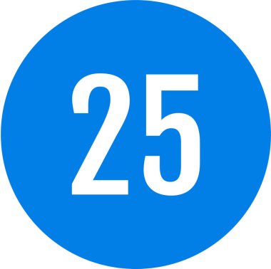 25 numaralı simge. vektör illüstrasyonu