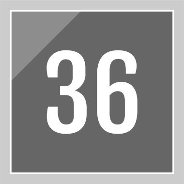 36 numaralı simge, vektör illüstrasyonu