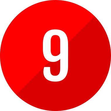 number 9 icon. flat vector illustration            
