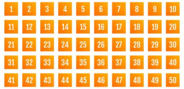 Üzerinde numaralar olan düğmeler. vektör illüstrasyonu