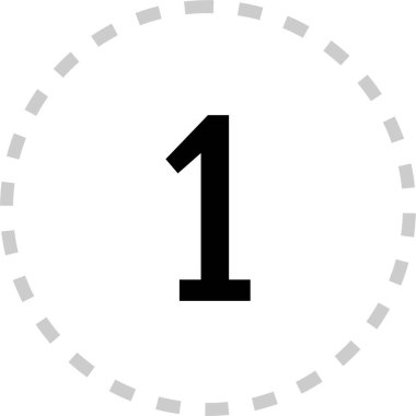 Number 1 icon. flat vector illustration