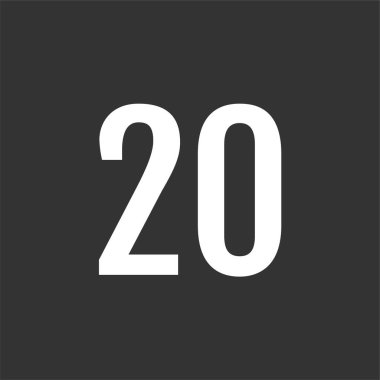 20 numaralı işaret simgesi, vektör illüstrasyonu