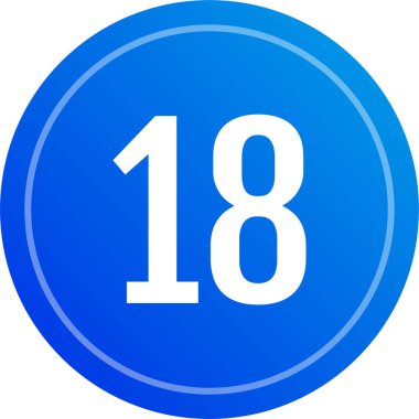 Number 18 icon. flat vector illustration