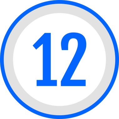 Number 12 icon. flat vector illustration