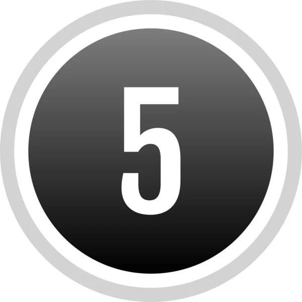 数学5番 5番の丸ボタン — ストックベクタ