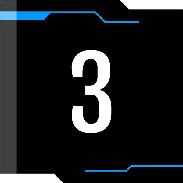 数学番号3シンプルなウェブアイコンボタン3 — ストックベクタ