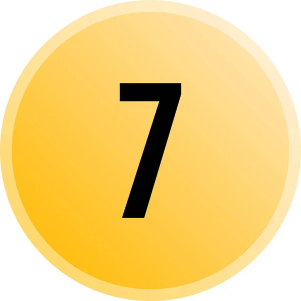 Απλό Νούμερο Επτά Στρογγυλό Κουμπί Αριθμό — Διανυσματικό Αρχείο