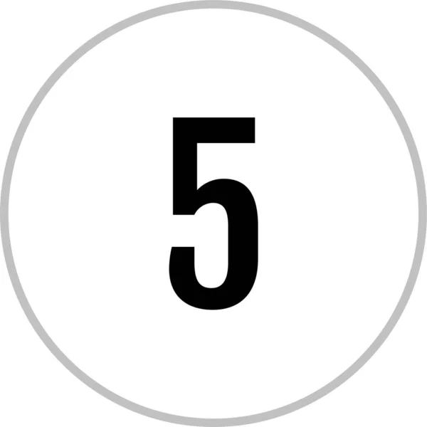 Μαθηματικά Νούμερο Πέντε Στρογγυλό Κουμπί Αριθμό — Διανυσματικό Αρχείο