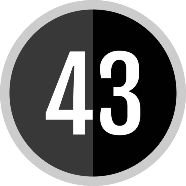 43番のアイコンベクトルイラスト — ストックベクタ