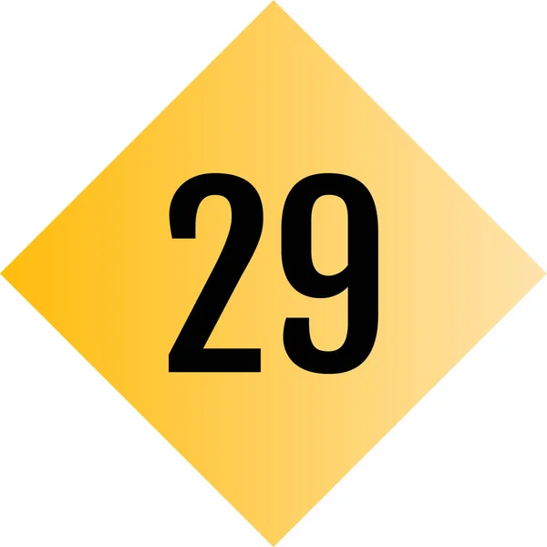 Flat Icon Number Illustration Twenty Nine — Stock Vector