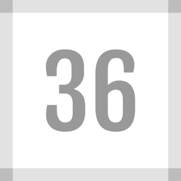 Zahl Sechsunddreißig Symbol Vektorillustration — Stockvektor