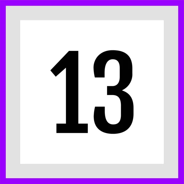 Number Thirteen Icon Vector Illustration — Stock Vector