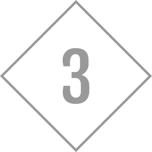 Matematica Numero Tre Semplice Icona Web Tasto Tre — Vettoriale Stock