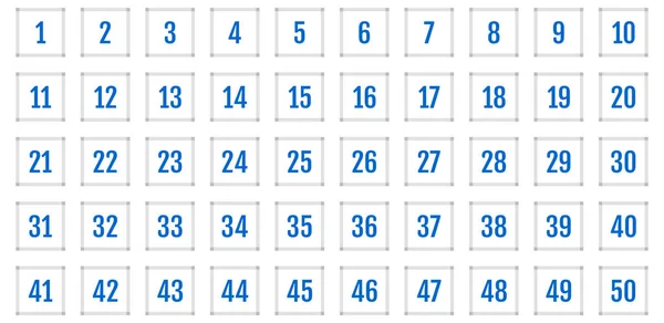 Conjunto Iconos Números Ilustración Vectorial Plana — Vector de stock