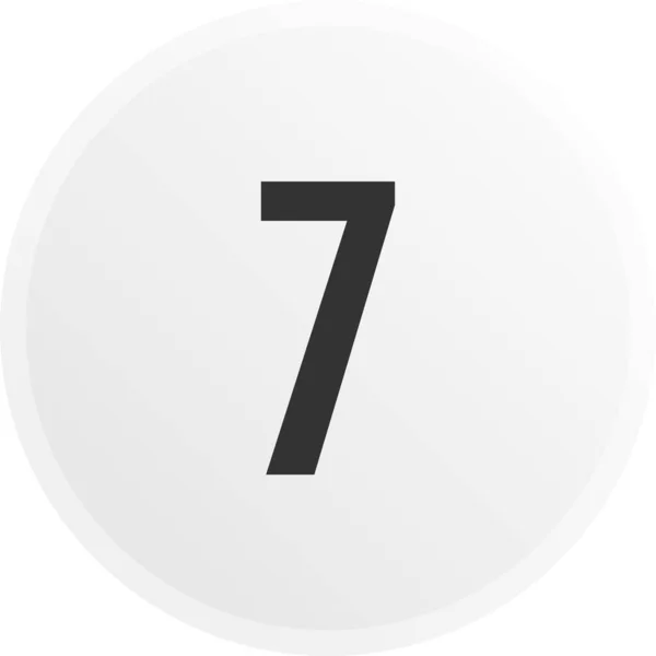 简单的7号 圆形按钮 有7个数字 — 图库矢量图片