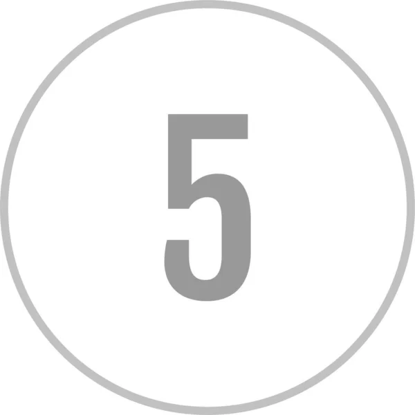 Wiskunde Nummer Vijf Ronde Knop Met Nummer — Stockvector