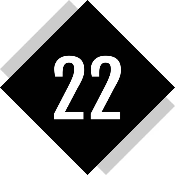 22番の看板アイコンウェブシンプルなイラスト — ストックベクタ