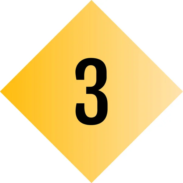 Математика Номер Три Простая Иконка Веб Кнопка Три — стоковый вектор