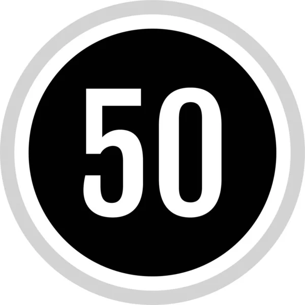 Number Fifty Icon Vector Illustration — Stock vektor