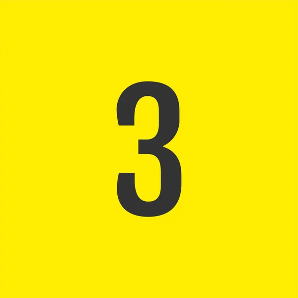 Číselný Znak Matematika Číslo Tři Jednoduchá Webová Ikona — Stockový vektor