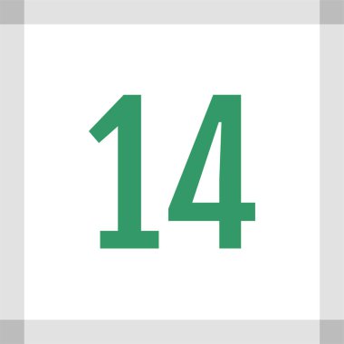 number 14 icon. flat vector illustration