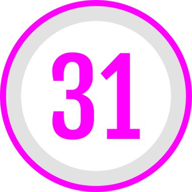 number 31, simple vector illustration 