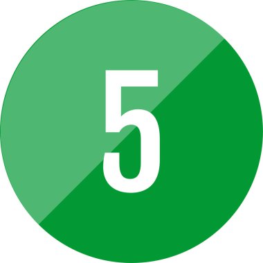 5 numaralı simge. sayılar düz vektör illüstrasyonu